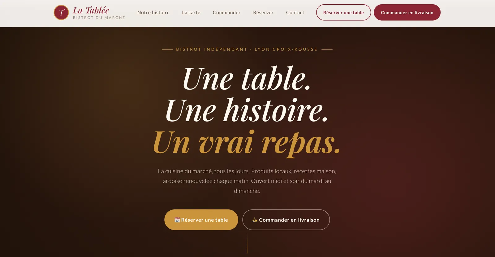 Exemple de site :Tablée